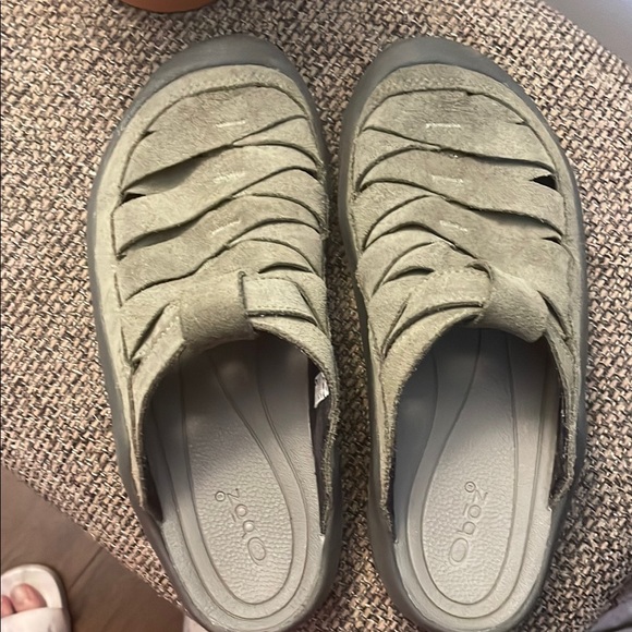 Green Slip-On Loafers with Perforated Design and Cushioned Footbed - Picture 10 of 10